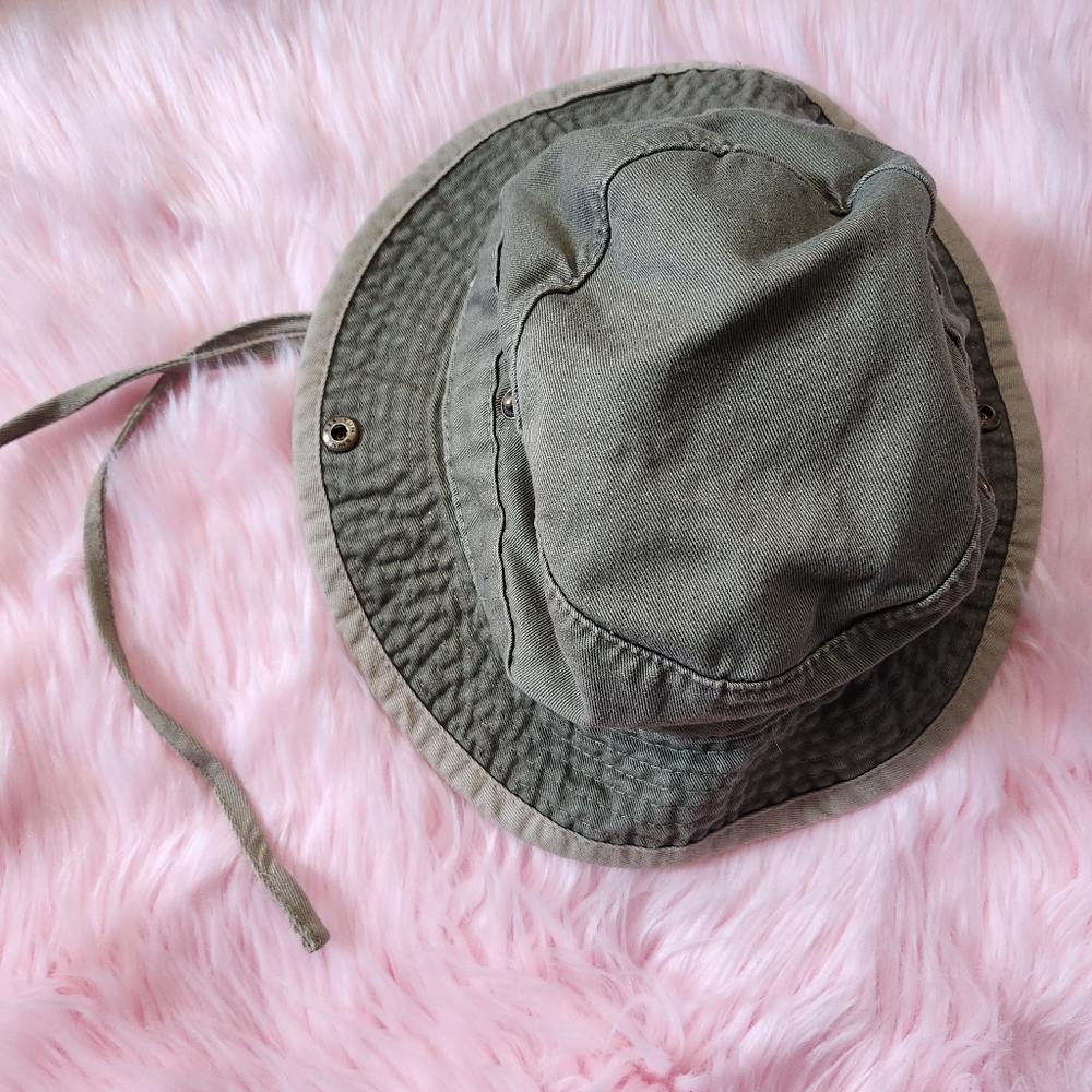 Vintage Dorfman Pacific Kindercaps Canvas Kids 4-6X Sage Boonie Hat Summer